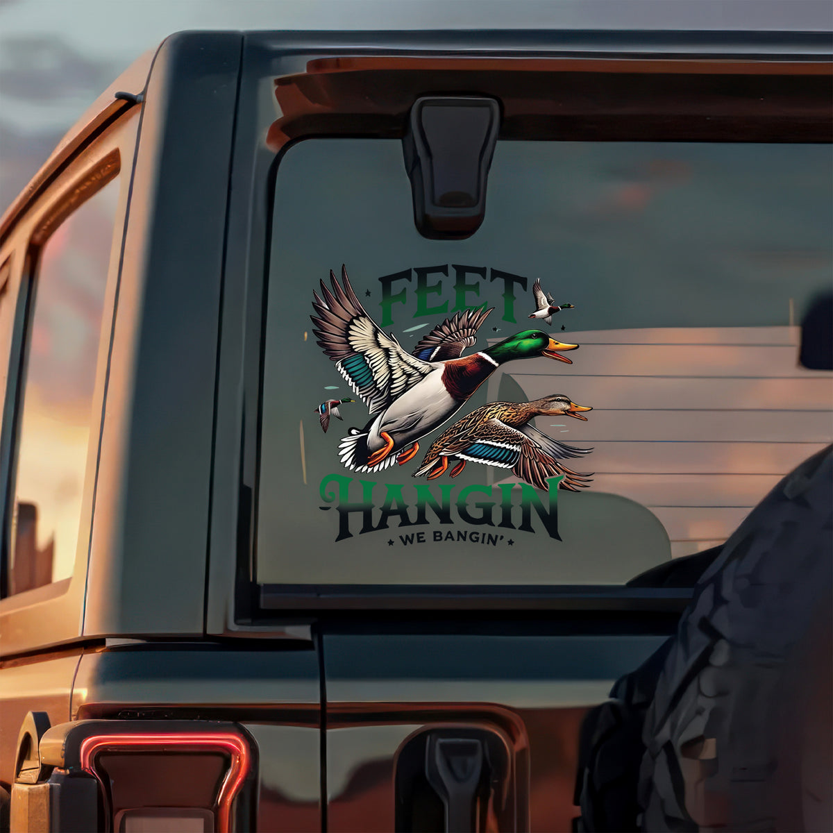 Feet Hangin We Bangin Car Window Decal Sticker For Hunting Lovers LM32 897293