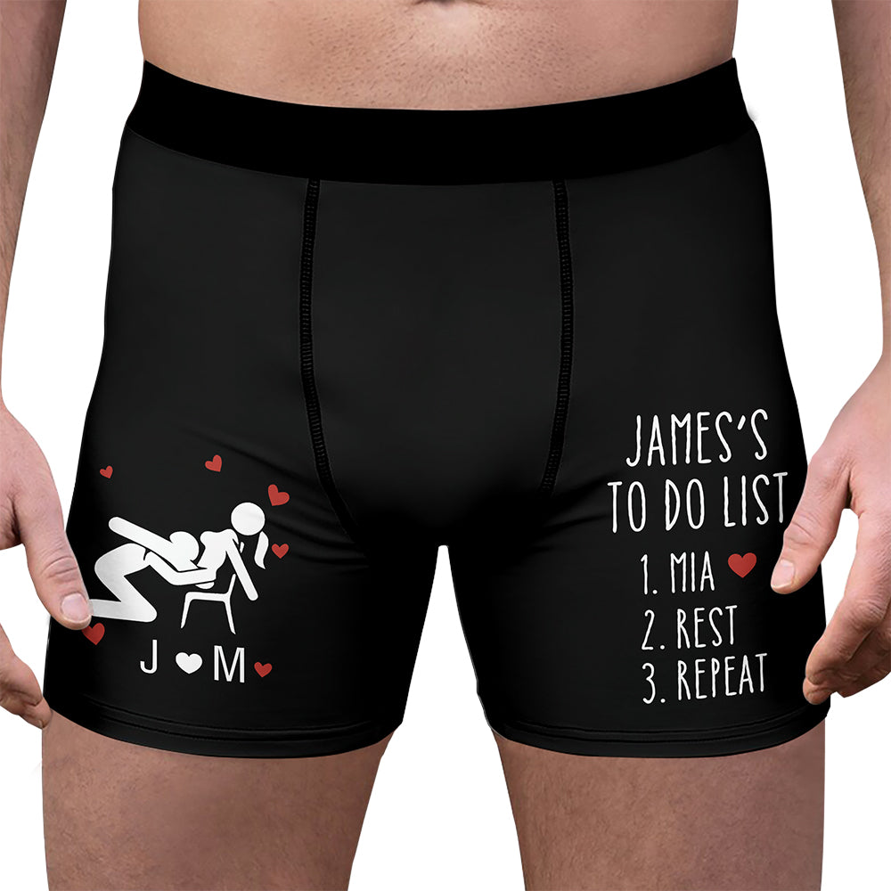 Personalized To Do List Naughty Funny Adult Boxer - Gift For Husband & Boyfriend HA75 921996