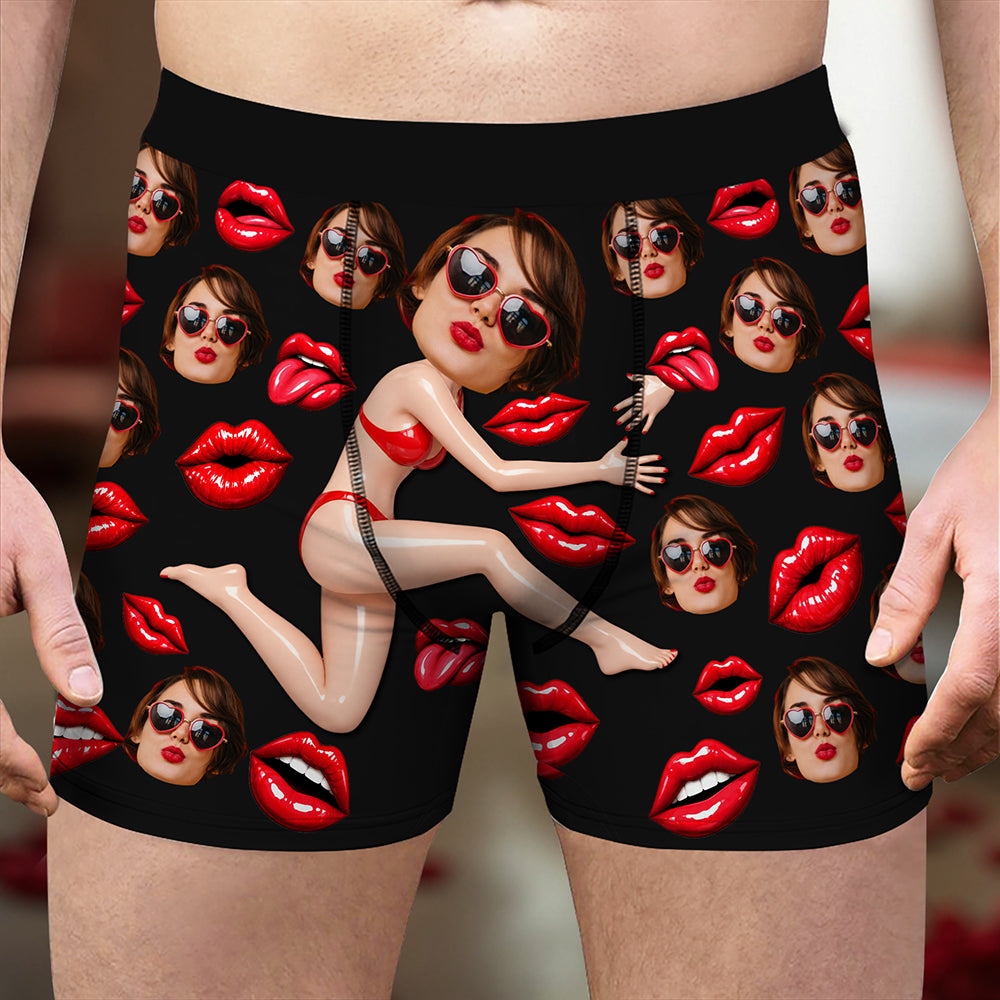 Funny Custom Face Property Of Her, Him Men's Boxer Funny Gift For Boyfriend, Husband HA75 922224