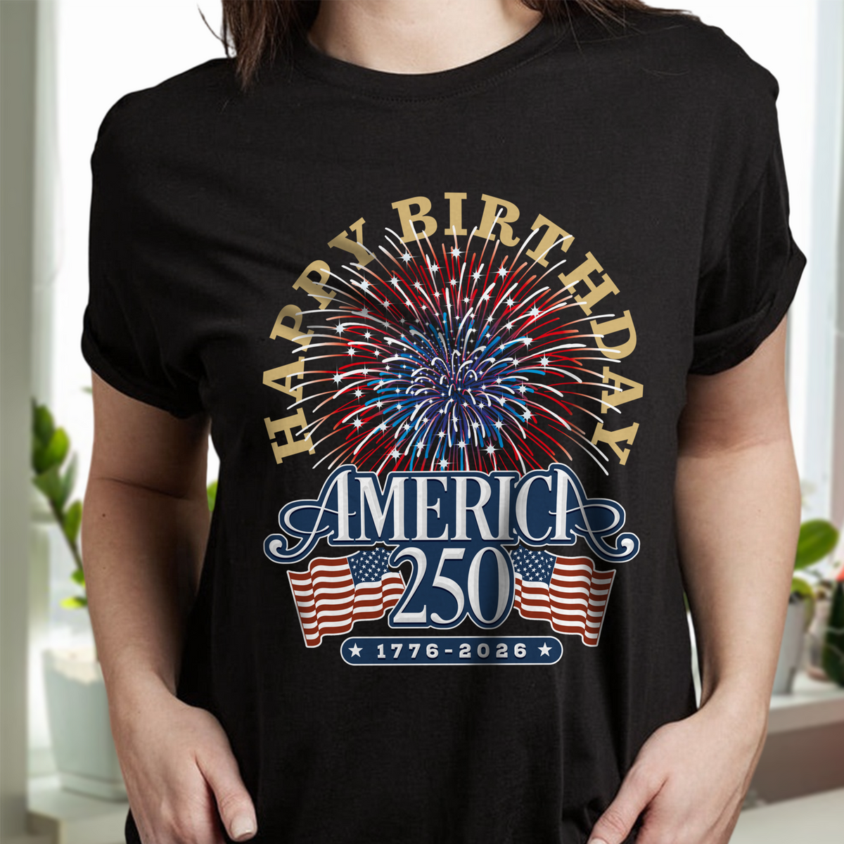 America 250 Semiquincentennial Fireworks Celebration Dark Shirt HO82 894604