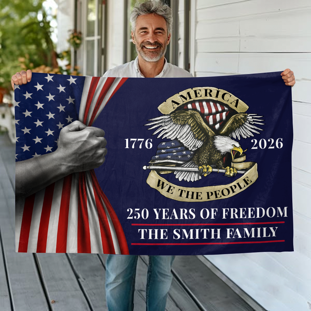 Patriotic USA 250th Anniversary 250 Years of Freedom House Flag CH07 896644