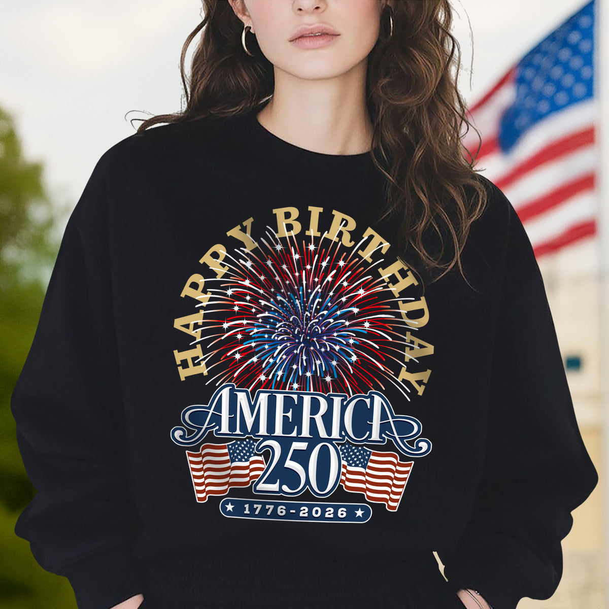 America 250 Semiquincentennial Fireworks Celebration Dark Shirt HO82 894604