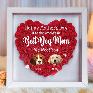Custom Cute Dog Face To Dog Mom Heart Flower Shadow Box For Mother's Day LM32 893275