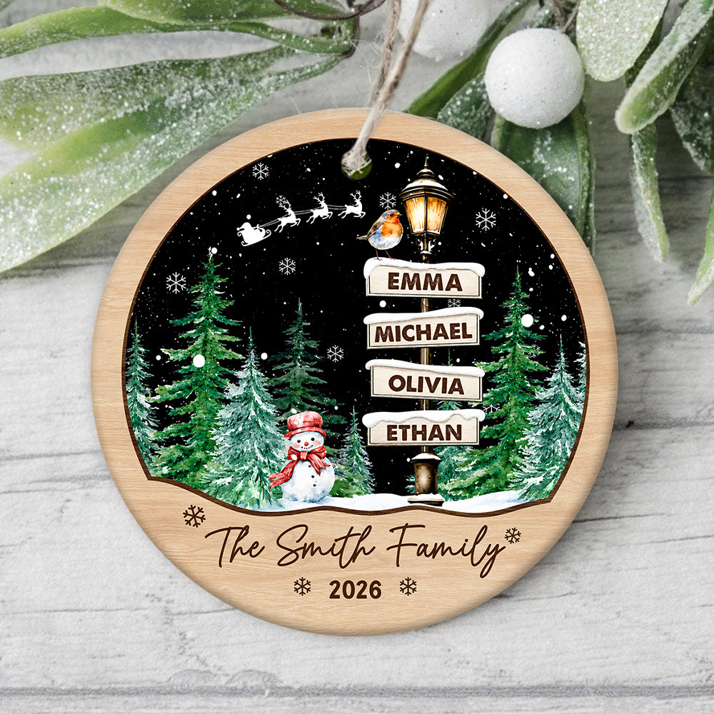 Custom Family Name Christmas Tree Ceramic Ornament, Xmas Gift For Family TH10 170657