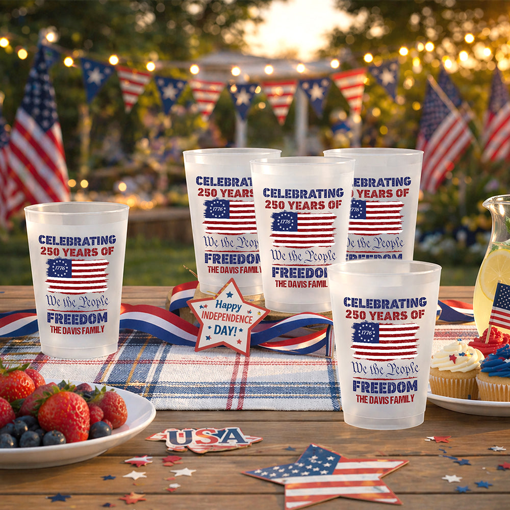 Custom Family Name Celebrating 250 Years Of Freedom Cups For Party TH10 169667