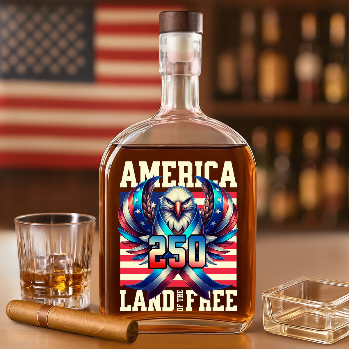 America 250 USA Freedom Liberty Whiskey Bottle HA75 897288