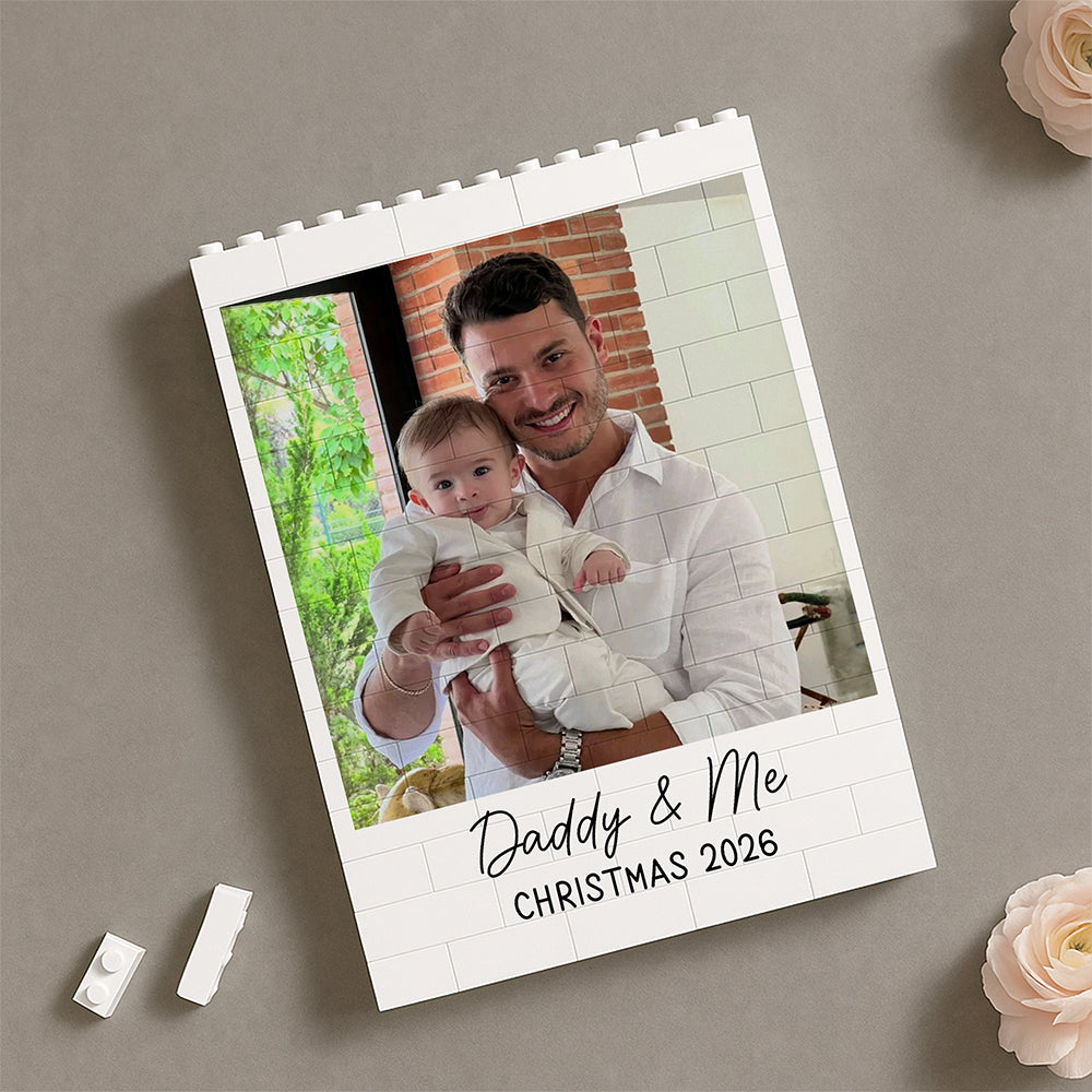 Custom Photo Daddy And Me Building Brick Blocks For Christmas TH10 170819