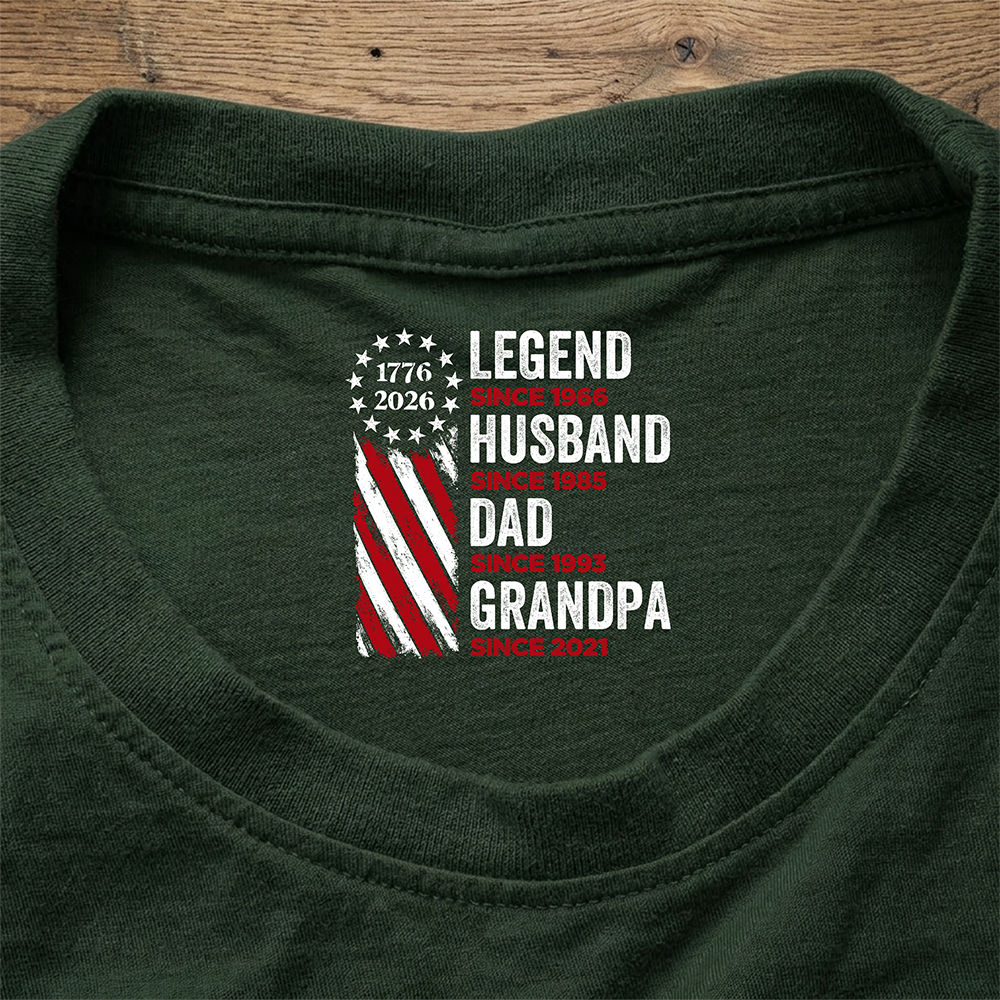 Personalized Legend, Husband, Dad And Grandpa Back Neck Shirt HO82 901816