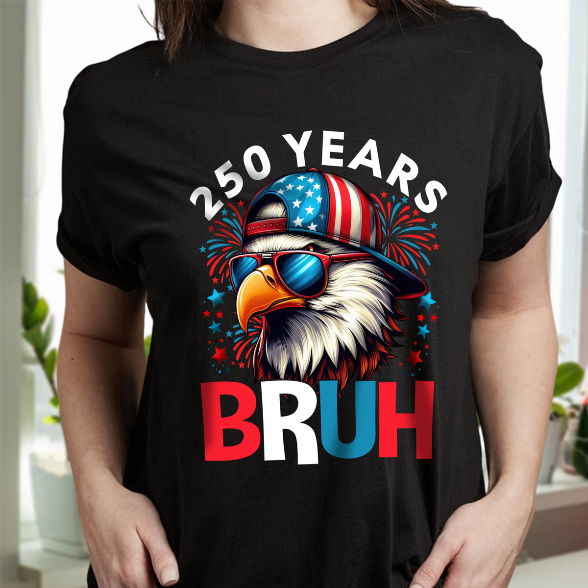 250 Years USA Bruh 250th Birthday 1776-2026 Eagle Flag Dark Shirt HA75 897318