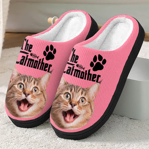 Custom Puppy Photo The Dog Father with Pawprints Design Slippers LM32 897277