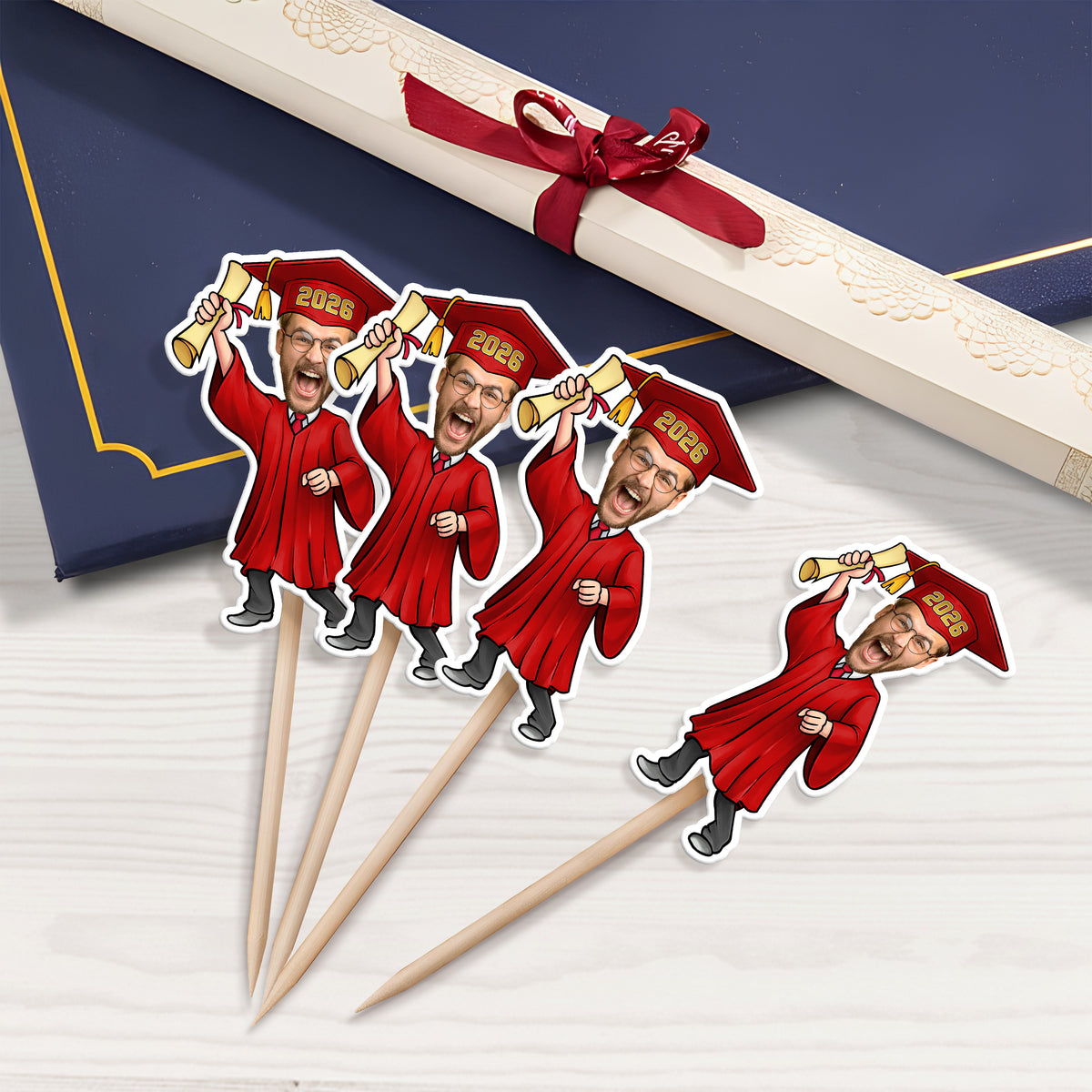 Custom Funny Face Class of 2026 Cupcake Toppers for Graduation Party HO82 901348