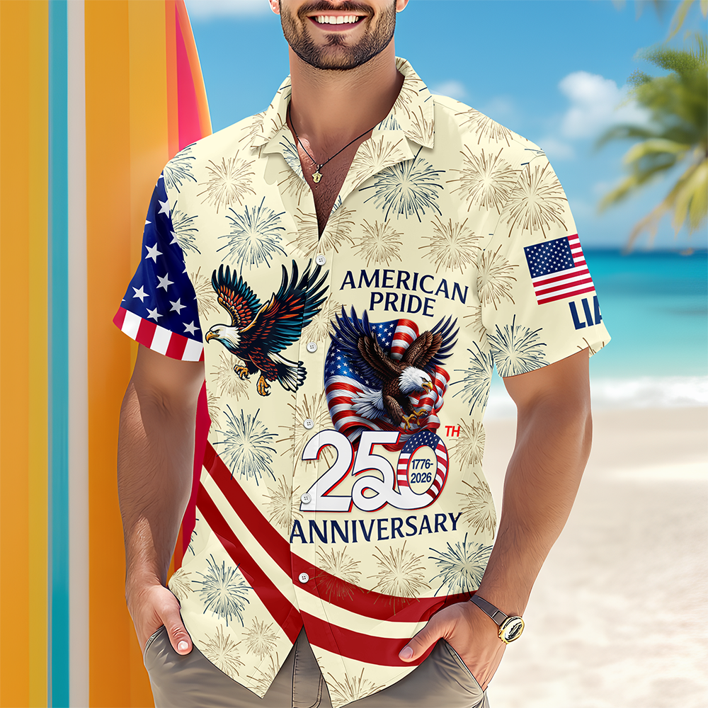 Personalized American Pride Patriotic 250th Anniversary Eagle Hawaiian Shirt CH07 911090