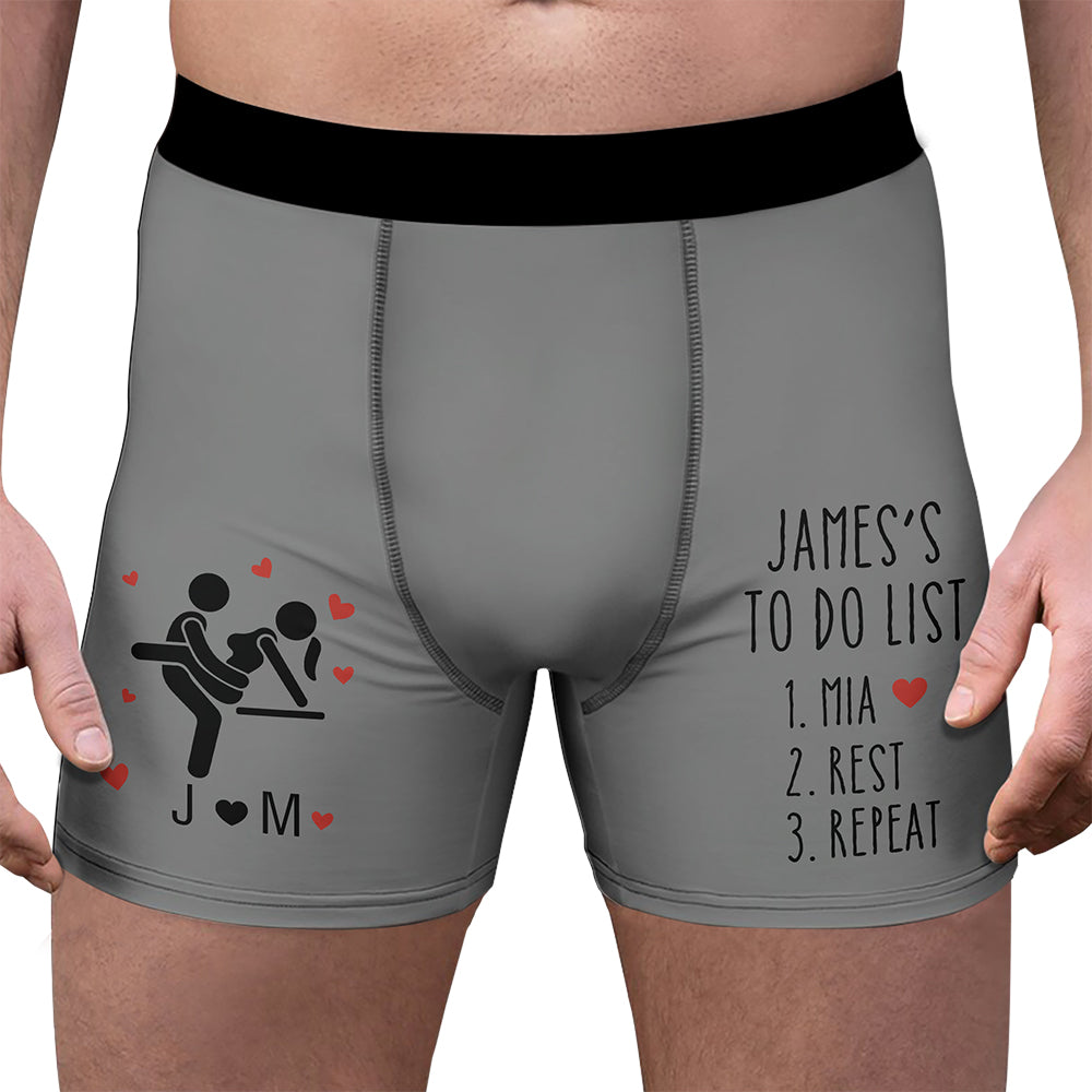 Personalized To Do List Naughty Funny Adult Boxer - Gift For Husband & Boyfriend HA75 921996