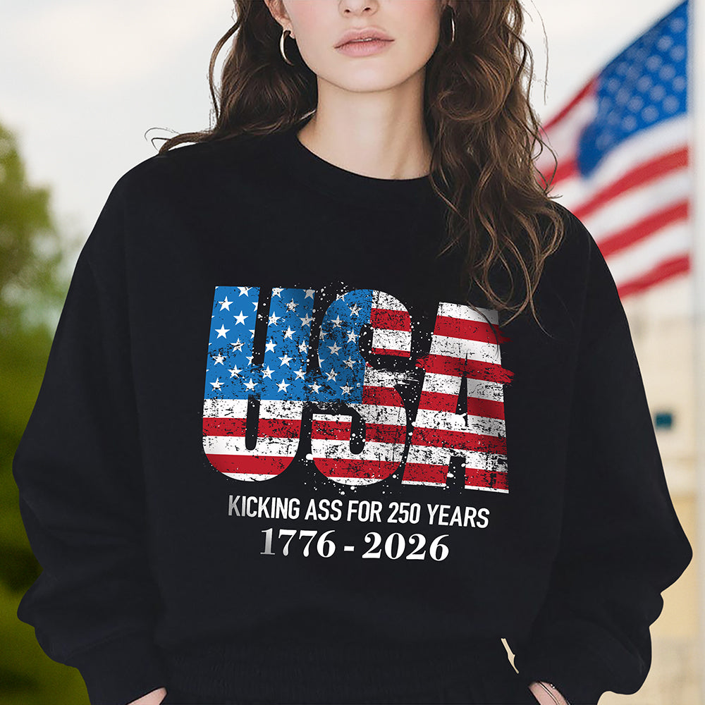 Kicking Ass For 250 Years Of Freedom Patriot Dark Shirt LM32 895157