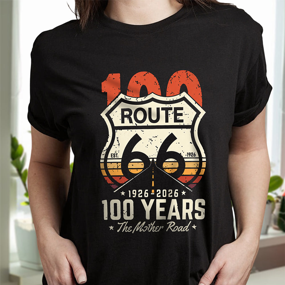 Route 66 1926–2026 100 Years The Mother Road, Classic Road Trip Dark Shirt LM32 670237