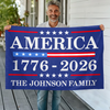Personalized Family Name 250th Birthday Flag America Anniversary Banner House Flag HA75 898816