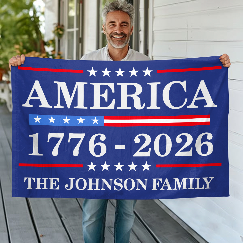 Personalized Family Name 250th Birthday Flag America Anniversary Banner House Flag HA75 898816