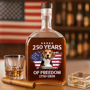Custom Dog Photo Celebrate 250 Years of America Whiskey Bottle CH07 899658