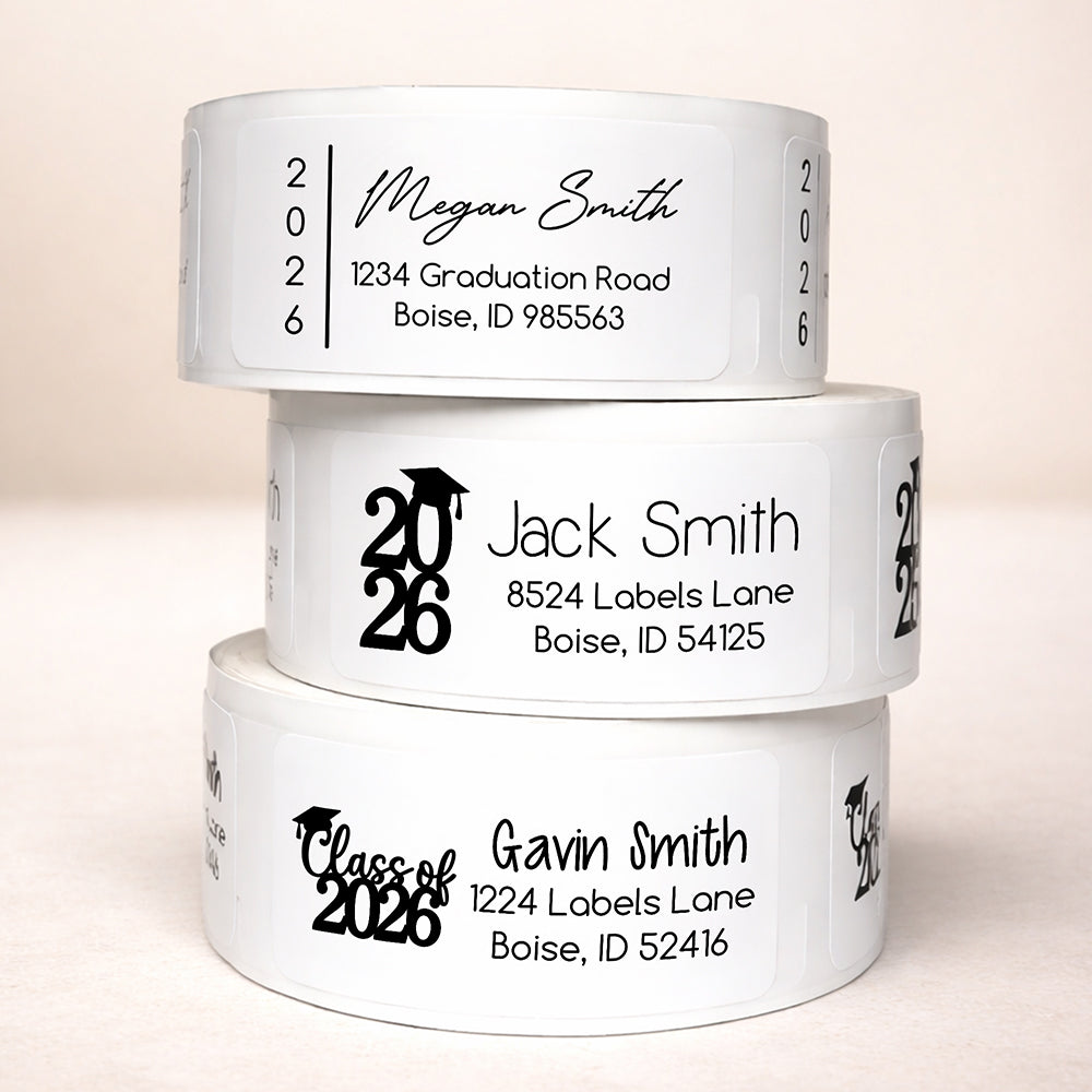 Personalized Name 2026 Graduation Party Address Labels Roll Sticker LM32 899333