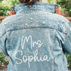 Personalized Name & Date Bridal Jean Jacket with Pearls - Wedding Gift HO82 904108