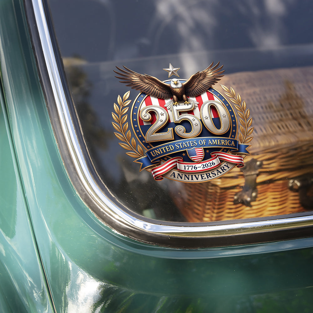 Patriotic Eagles Flag USA 250th Anniversary Car Window Decal Sticker LM32 899059