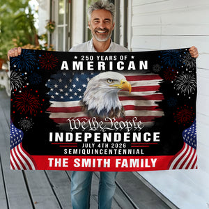 Custom Family Name America 250th Anniversary We The People Eagle House Flag CH07 899078