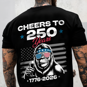 Custom Dog Photo With Big Foot Cheer To 250 Years Of Freedom Patriot Backside Shirt LM32 895271