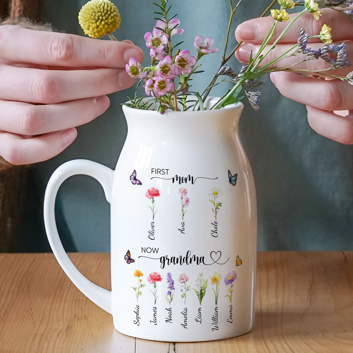 Personalized First Mom Now Grandma Flower Vase Mother's Day Gifts LM32 899405