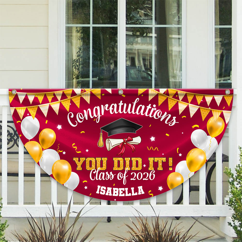 Congratulation You Did It Non-Pleated Fan Flag Graduation's Day TH10 898743