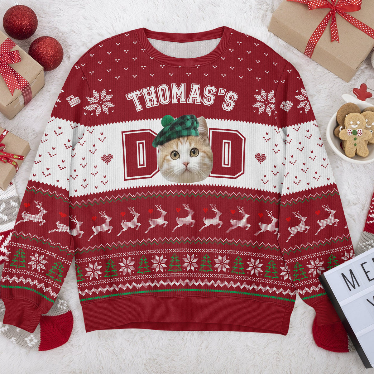 Custom Photo Dad Mom Ugly Sweater HO82 900314