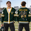 Custom Football Photo Varsity V-neck Cardigan Football Player Gift HO82 903630