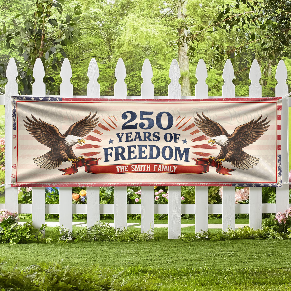 Personalized Family Name 250 Years Of Freedom Banner TH10 898911