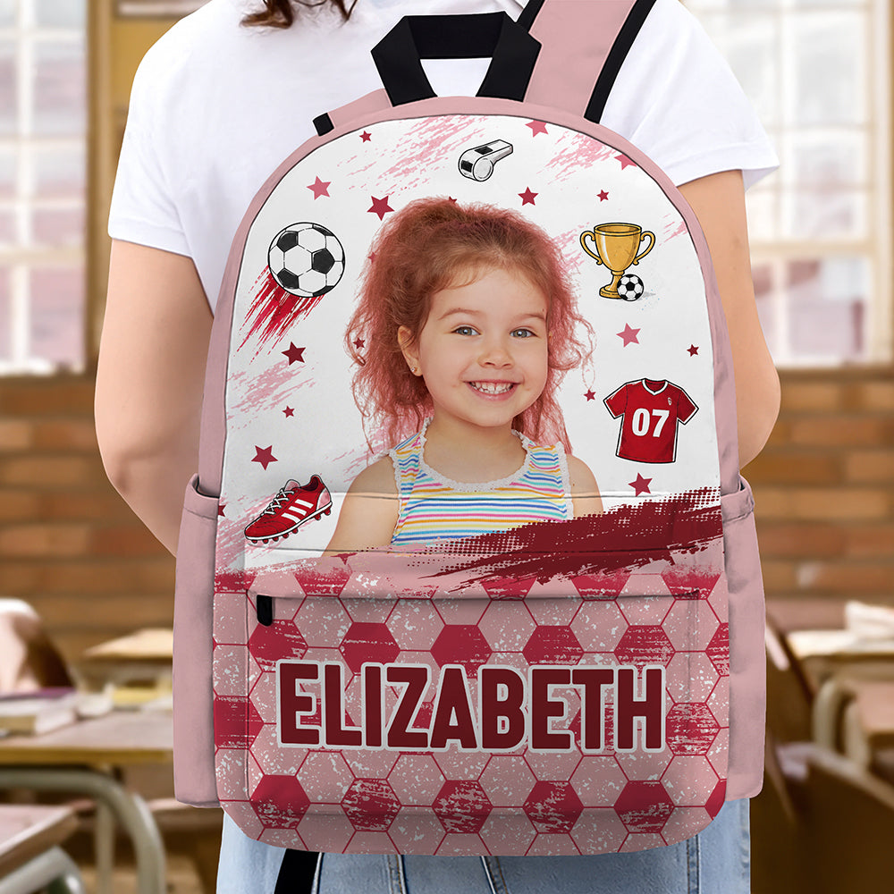 Custom Kid Photo Personalized Soccer Backpack HA75 921698