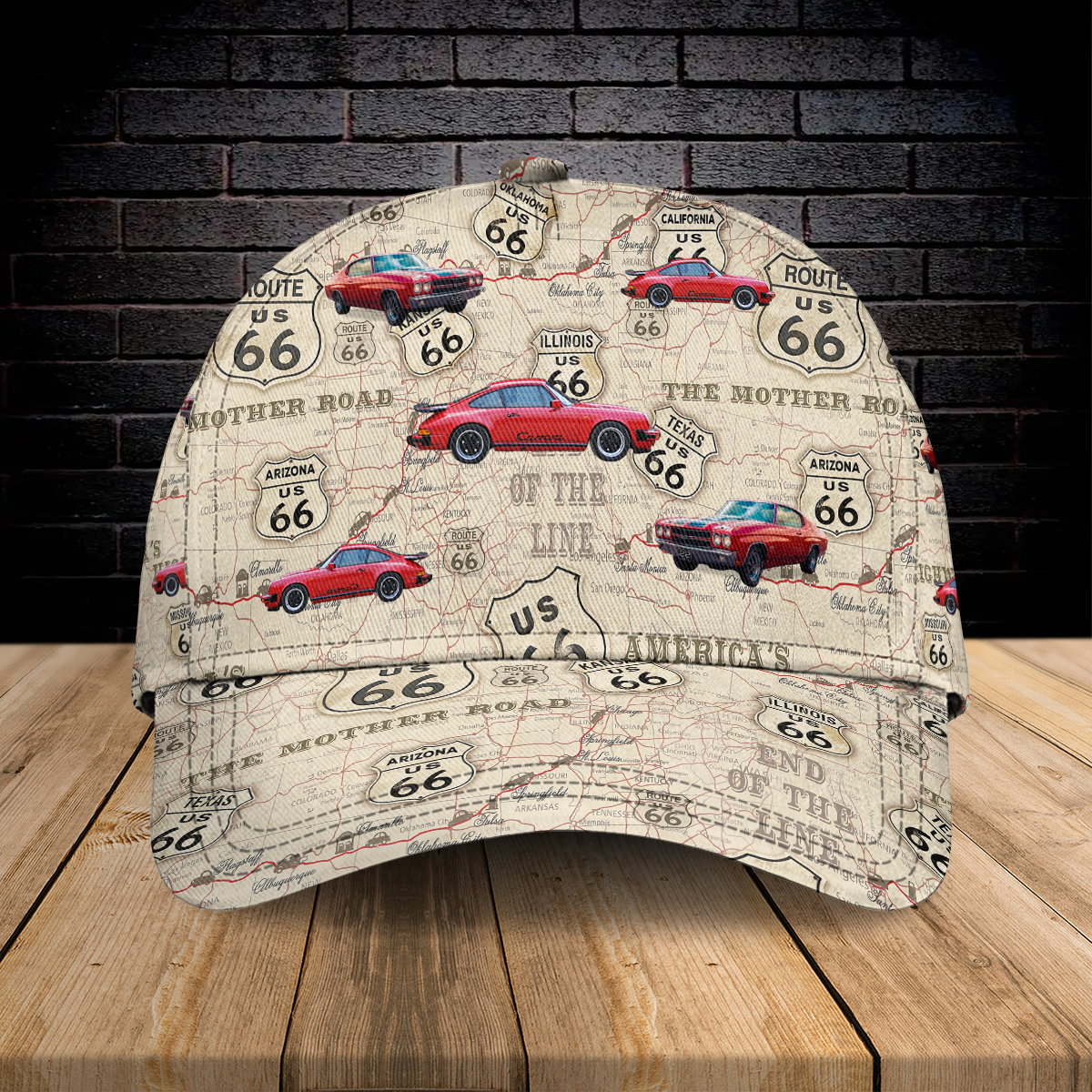 Custom Car Photo Route 66 For Car Lover Classic Cap TH10 894001