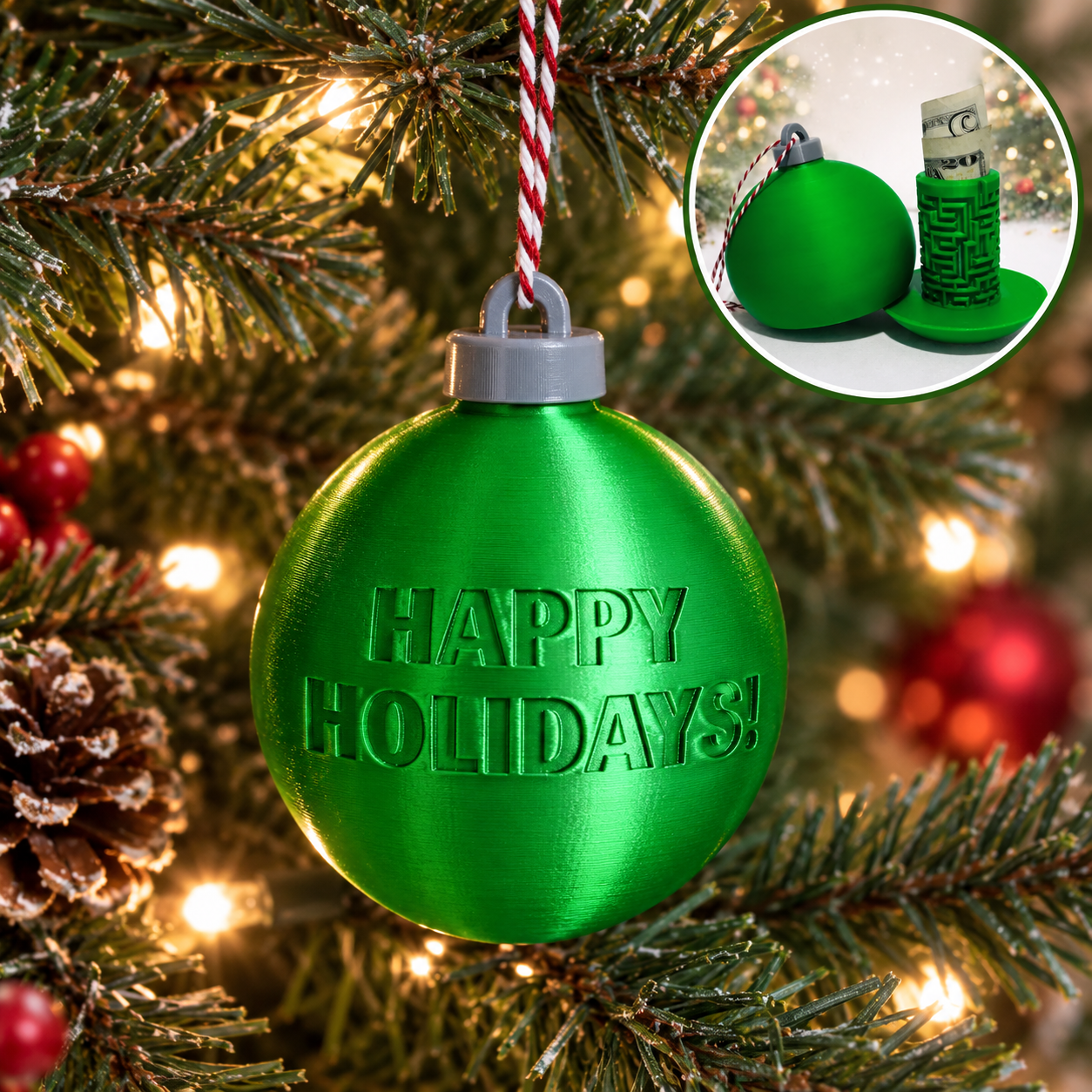 Personalized Christmas Ball Puzzle Money Holder Ornament Holiday Keepsake LM32 670065