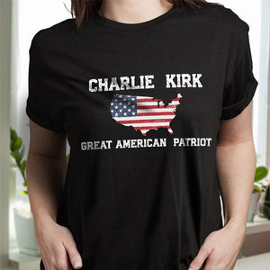 Charlie Kirk Great American Patriot Dark Shirt HA75 64428