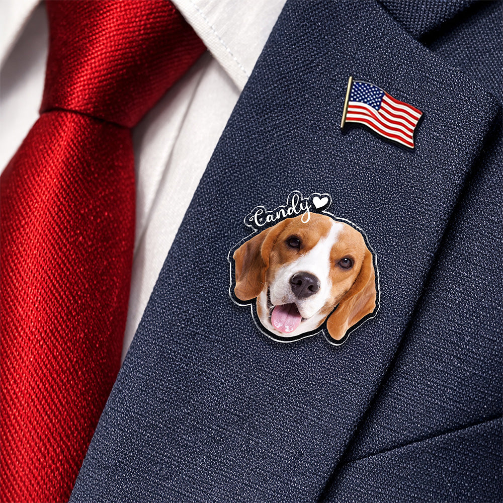 Custom Cute Dog Photo Acrylic Pin For Dog Mom Dog Dad CH07 911076