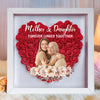 Custom Photo Mother And Daughter Forever Linked Together Personalized Flower Shadow Box  Mother's Day Gift CH07 895470