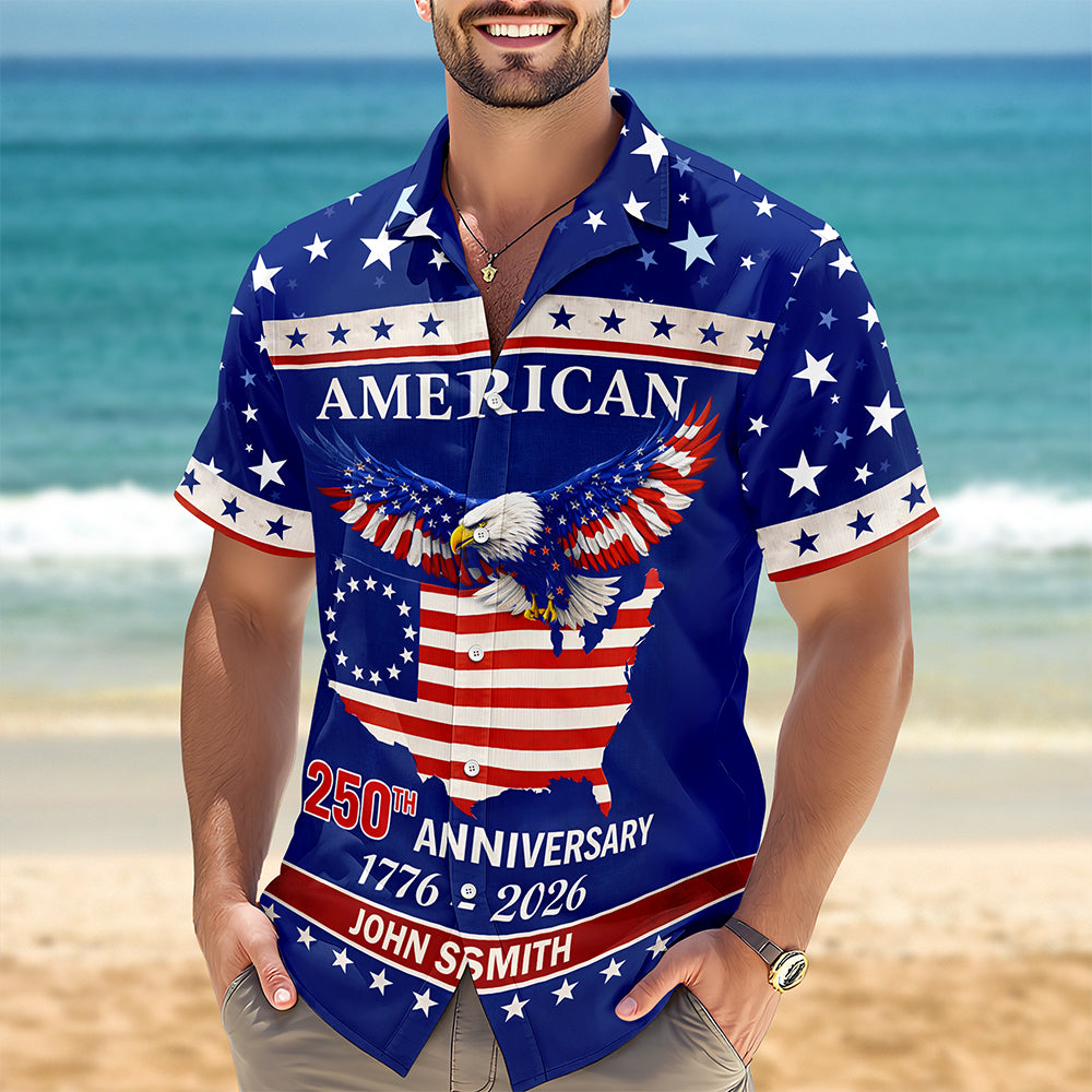 Custom Name American 250Th Anniversary Eagle Flag Hawaii Shirt TH10 898715