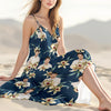Custom Face Photo With Lily Flowers Women's V-neck Cami Maxi Dress TH10 892635