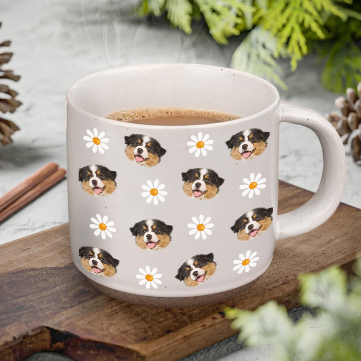 Custom Face Photo With Icon Dog Pottery Mug TH10 894259