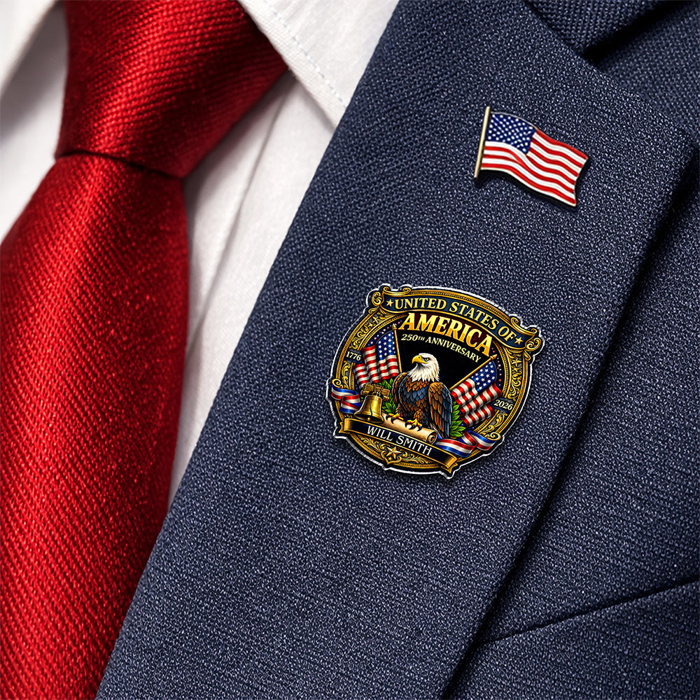 Custom Name Celebrate USA 250th Anniversary Acrylic Pin CH07 911056