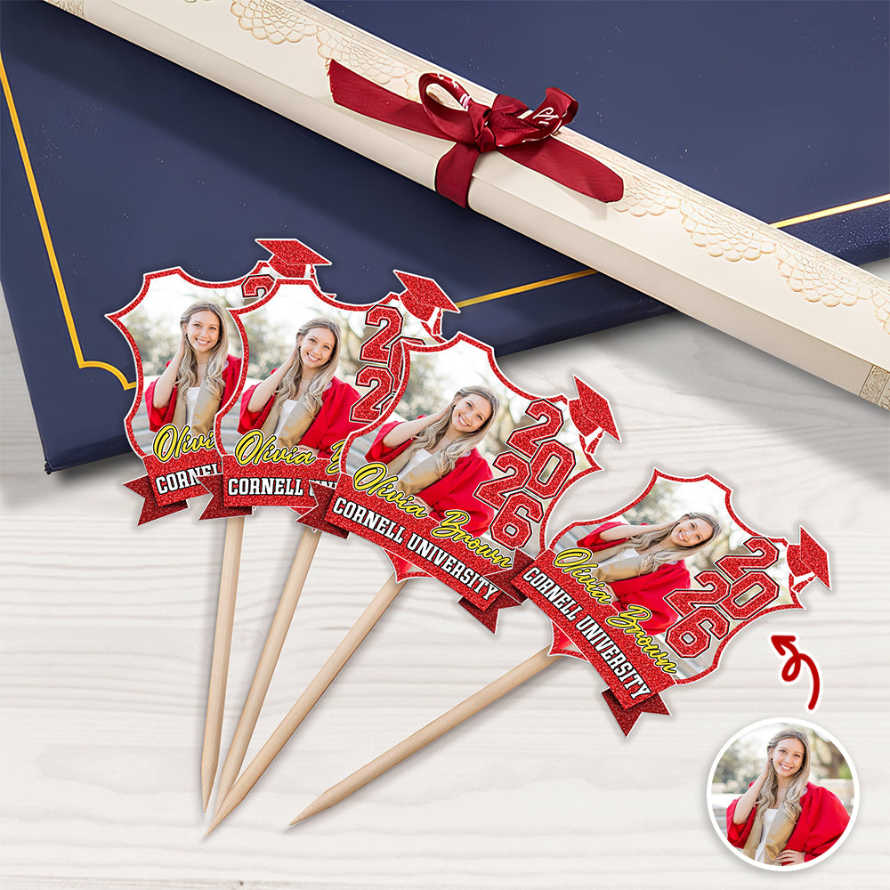 Custom Photo Class Of 2026 Graduation Cupcake Toppers HA75 920056