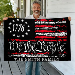 We The People Black And Red USA American Double-Sided Flag HA75 898222