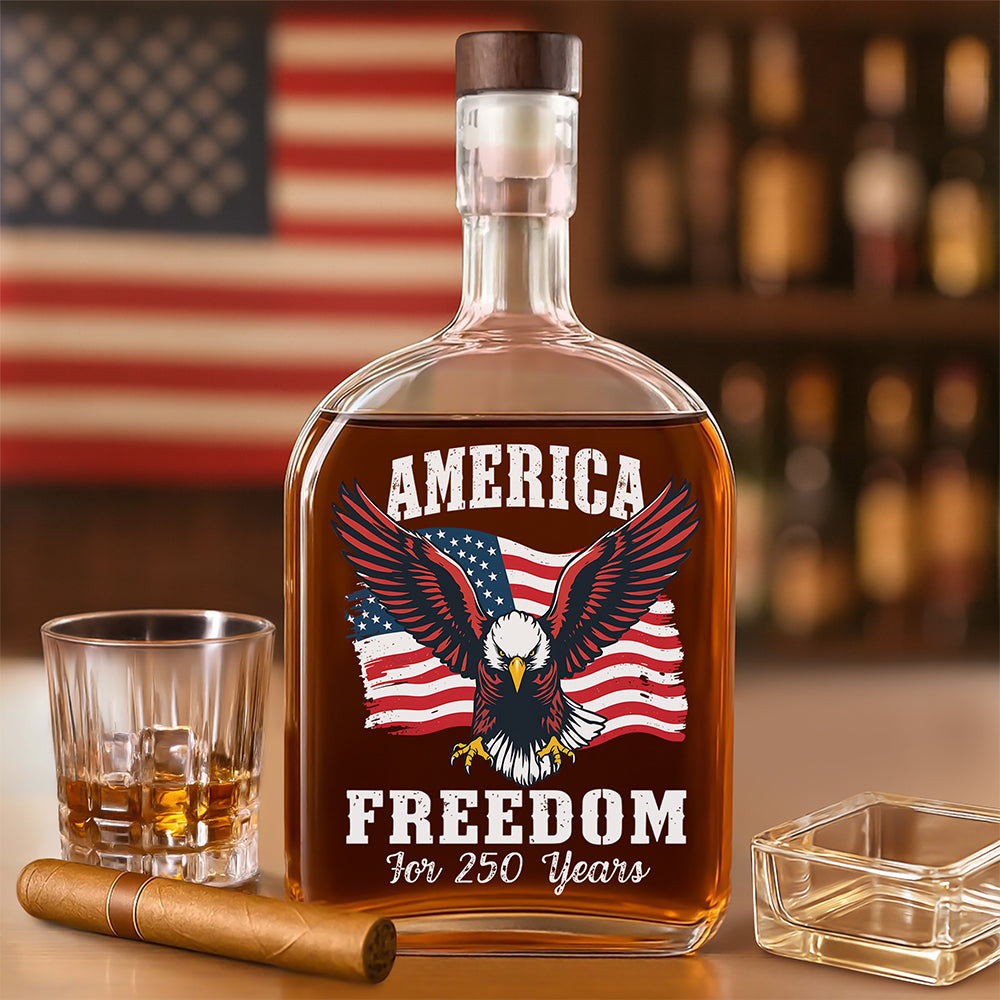 America 250 Years of Freedom Patriotic Eagle Flag Whiskey Bottle HA75 897338