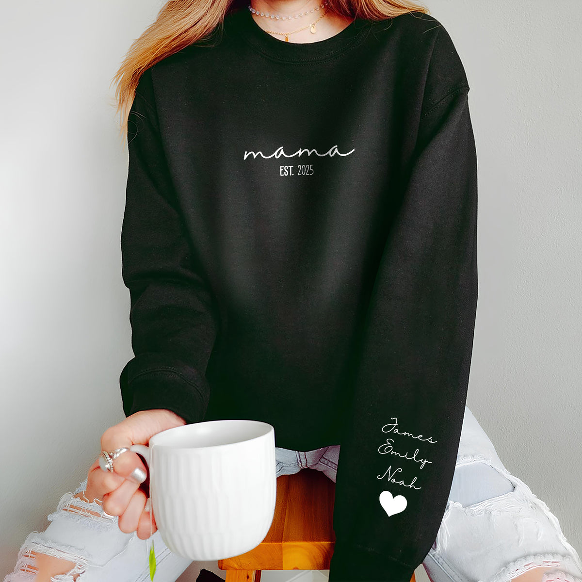 Custom Kid Name Mama Grandma Since Sleeve Printed Sweatshirt TH10 169477