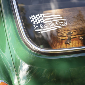 In God We Trust Decal Sticker - American Flag Car Window Decal Sticker HA75 898374