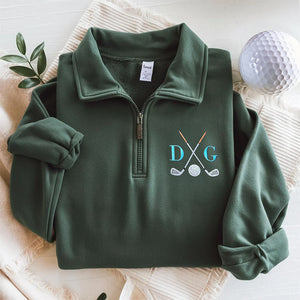 Custom Name Embroidered Golf Quarter Zip Sweater, Unique Golf Enthusiast Gift, Golfers and Coaches Gift HO82 900734