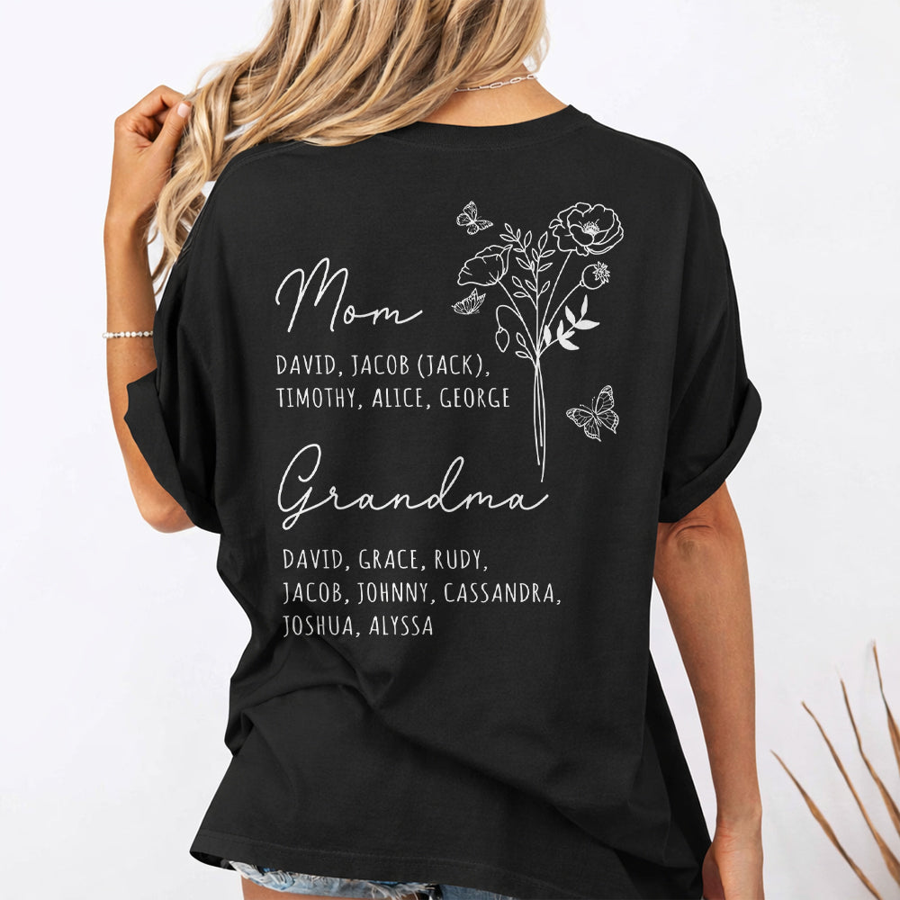 Custom Kid Name Personalized Back Dark Shirt For Mom, Mother Day Gift TH10 898755