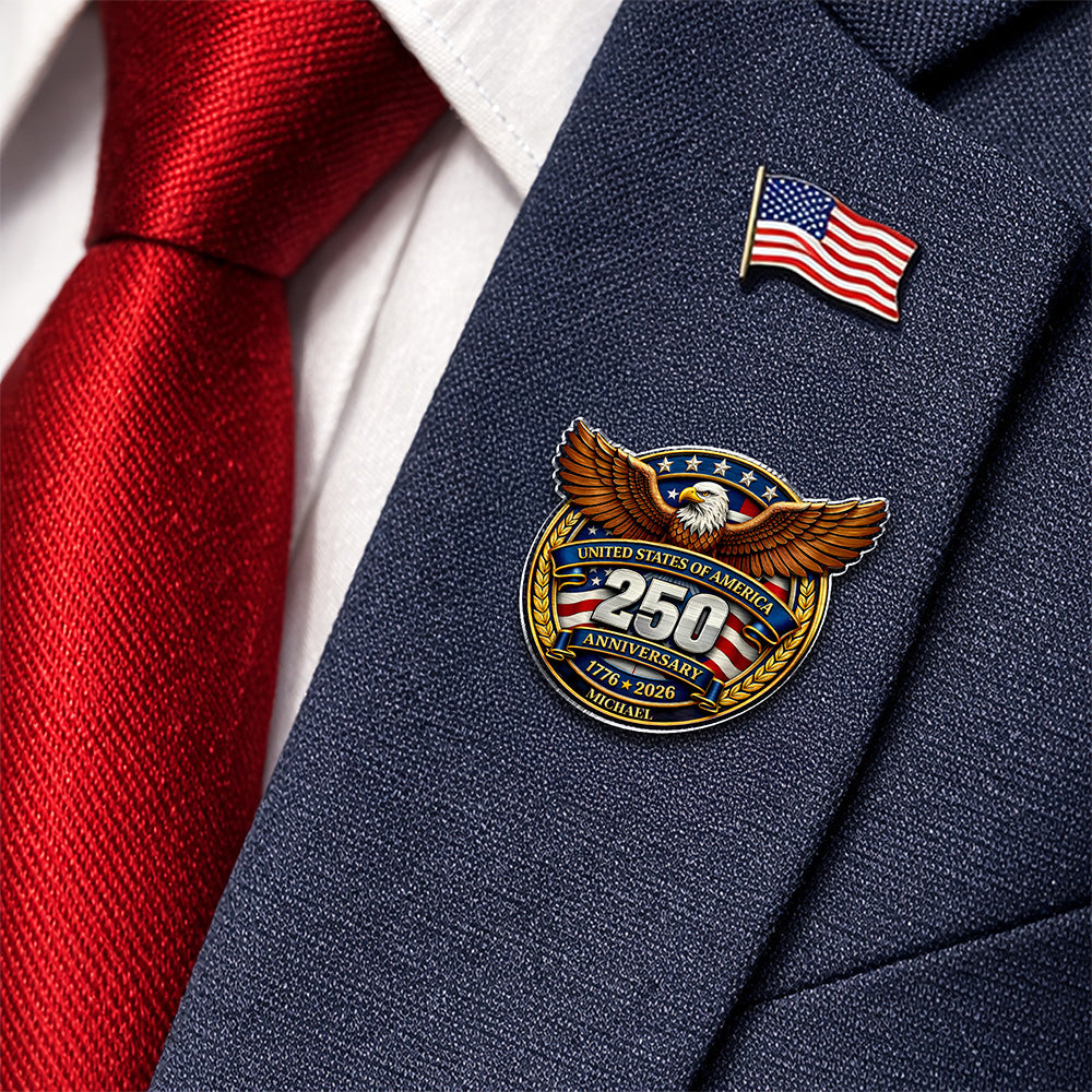 America 250th Anniversary 1776 - 2926 Custom Name Acrylic Pin CH07 911058